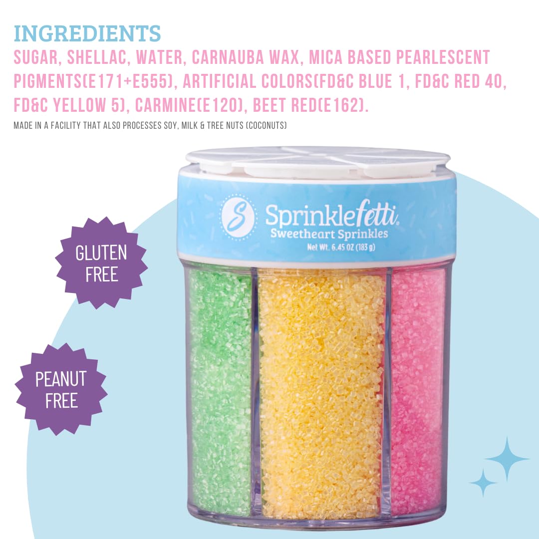 Sweets Indeed Sprinkles 6 Cell Edible Sprinkle Mix Jimmies Perfect for Cake Decorations Baking Ice Cream Cookies Cupcake Topper (Pastel)