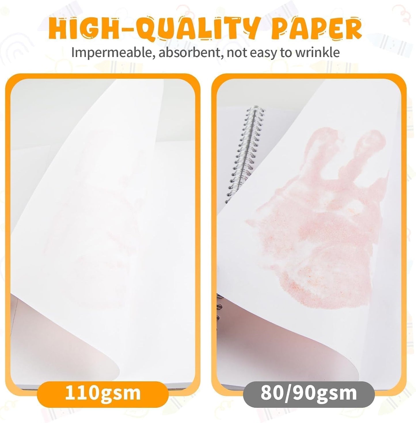 Umriox Drawing Pad for Kids, 9" x 12" Sketch Book, 4-Pack Sketch Pad (50 Sheets Each), 110gsm Acid-Free Drawing Paper, Glue-Bound Art Sketchbook for Kids' Classroom, Travel & School Art Supplies