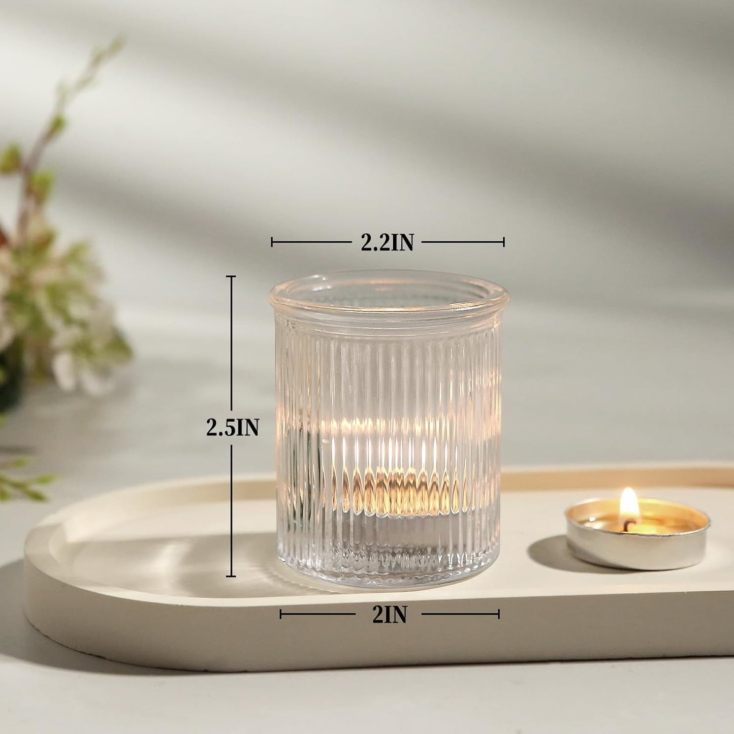 36pcs Votive Candle Holders - Clear Votives Glass Tea Light Candle Holders Bulk, Tea Lights Candles Holder for Home Party Wedding Decoration & Gift (Clear)