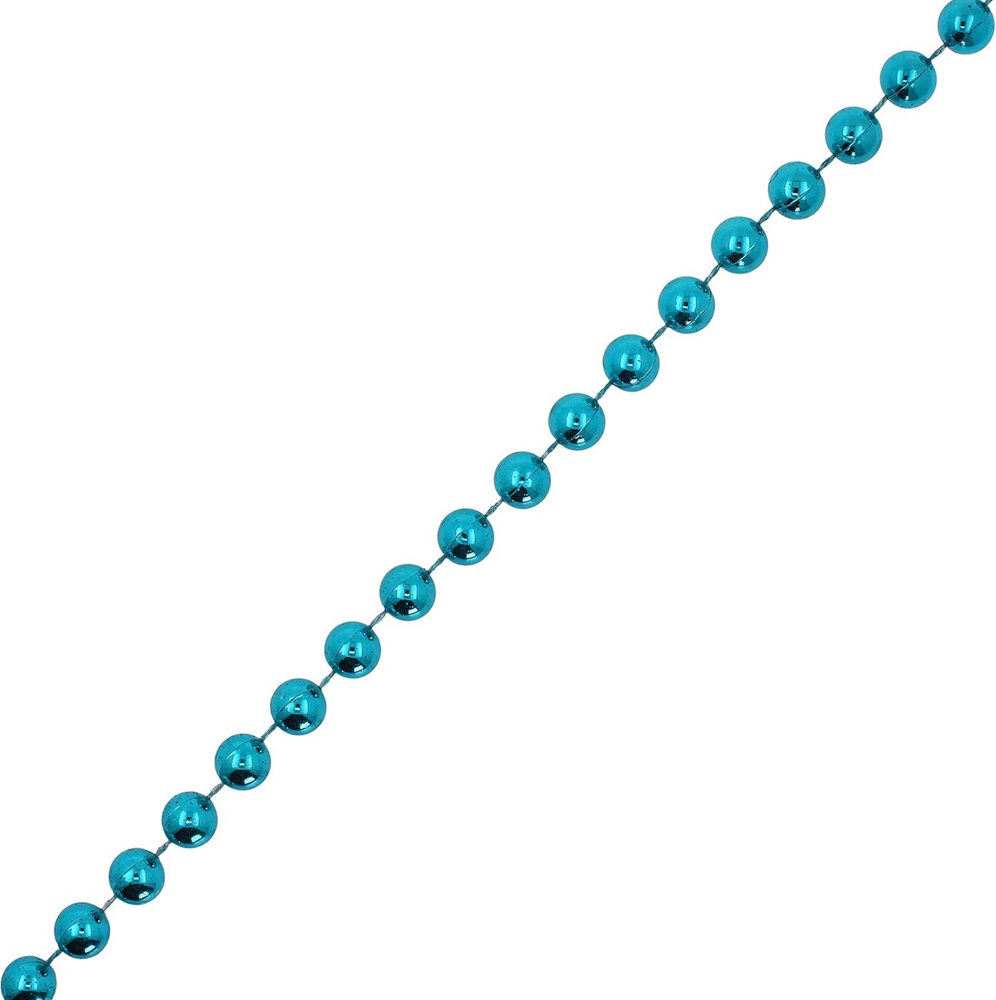 Mandala Crafts 10mm Faux Teal Pearl Beads Roll - 11 Yards Strand of Fake Pearls Chain Garlands Spool String for Christmas Tree, Wedding, Party, Vases, DIY Decoration