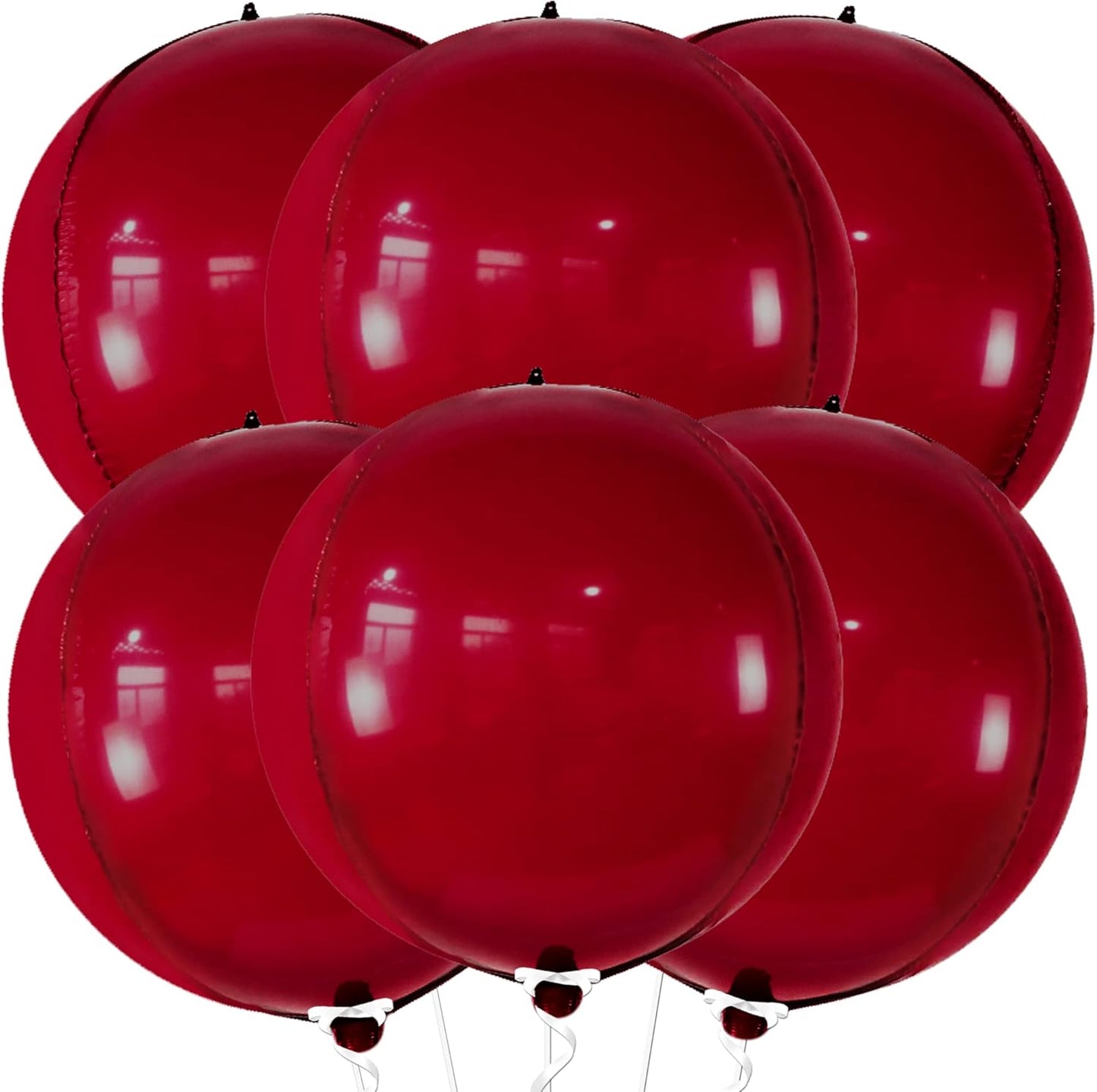 KatchOn, Big Metallic Red Balloons - Large 22 Inch, Pack of 6 | 2025 Graduation Decorations | Round 4D Red Mylar Balloons | Graduation Decorations | class of 2025