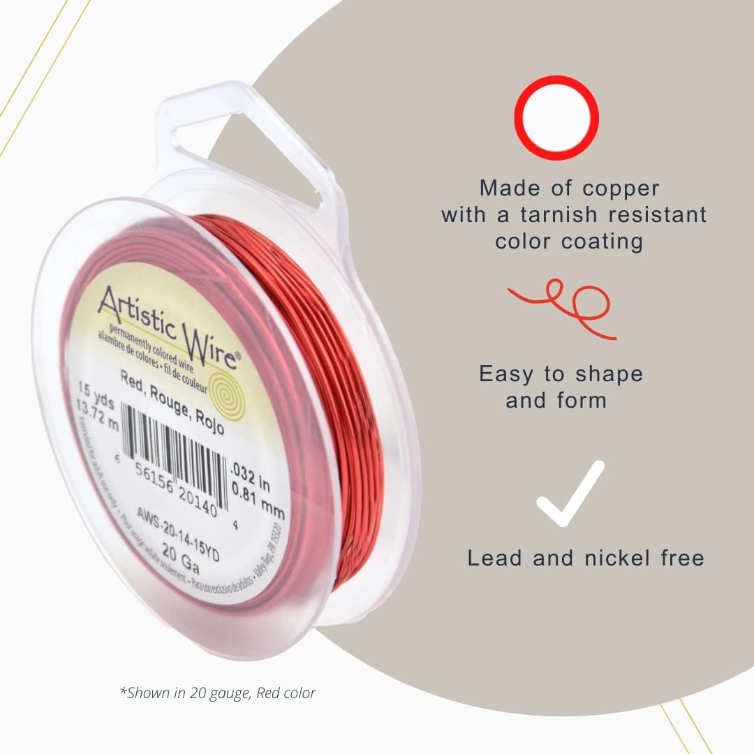 Artistic Wire, 18 Gauge Tarnish Resistant Colored Copper Craft Wire, Powder Blue, 10 yd