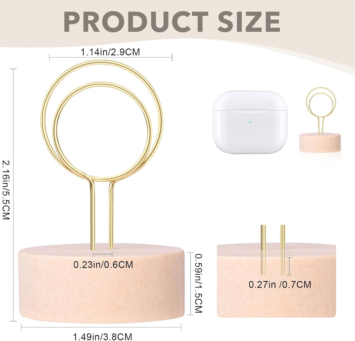 Oubest Table Number Holders Pack of 10 Metal Wire with Wooden Base for Better Stability Place Card Holders - Centerpieces, Picture Photo Sign Stands for Weddings, Party, Birthdays -Gold