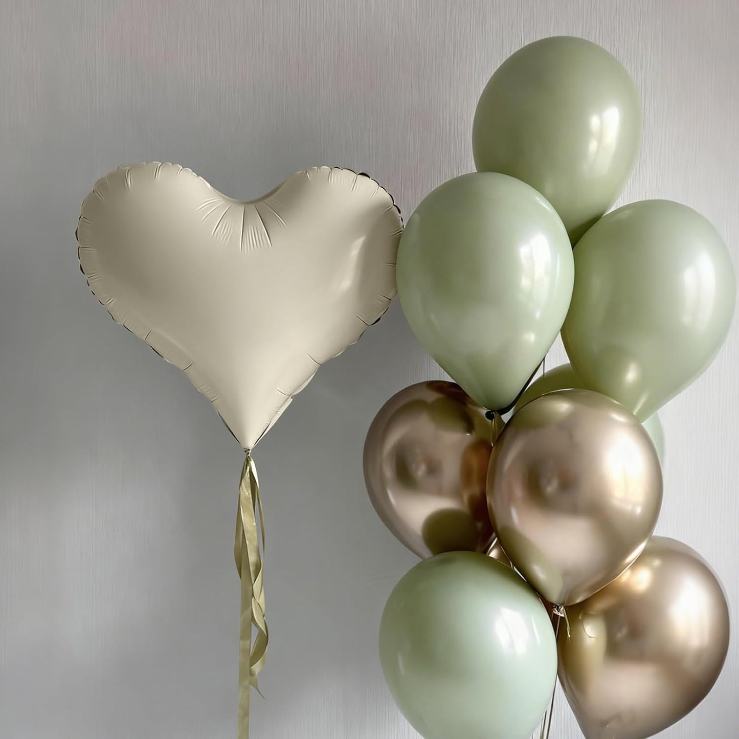 Cream White Heart Balloons,24Inch Large White Heart Foil Balloons for Valentine's Day Birthday Wedding Baby Shower Anniversary Party Decorations