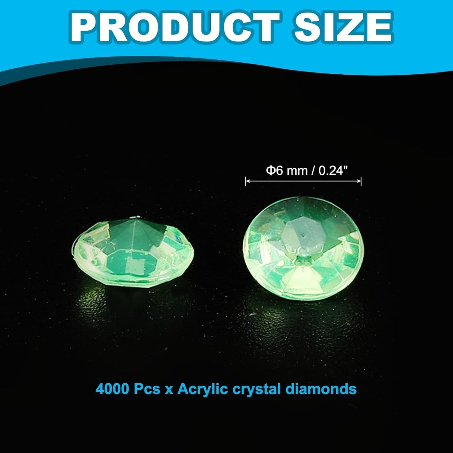 PATIKIL 4000 Pcs Wedding Table Scatter Confetti Crystals 6mm Acrylic Diamonds Vase Fillers Gems for Table Centerpiece Decorations Party Vase Beads, Grass Green