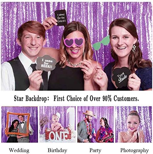 Eternal Beauty Lavender Sequin Backdrop, 6x6 Ft Glitter Background Curtains for Shimmer Photography Party Wedding Birthday Back Drop Decor