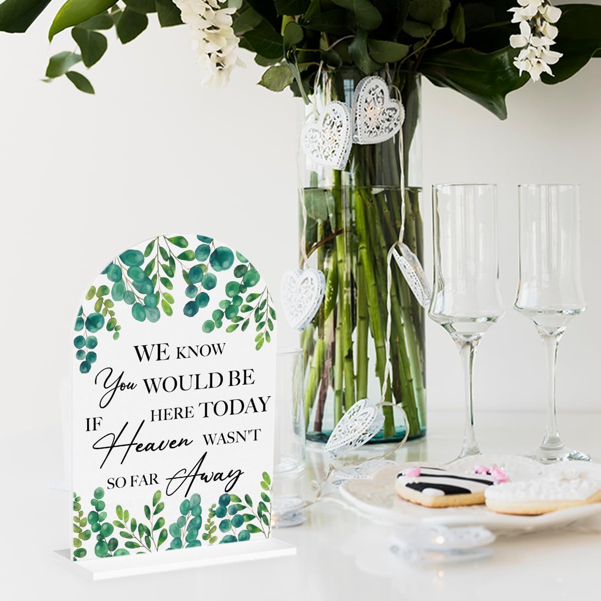 Wedding Memorial Sign We Know You Would be Here Today if Heaven Reserved Signs in Loving Memory Table Wedding Signs for Ceremony and Reception 7 x 5 Inches