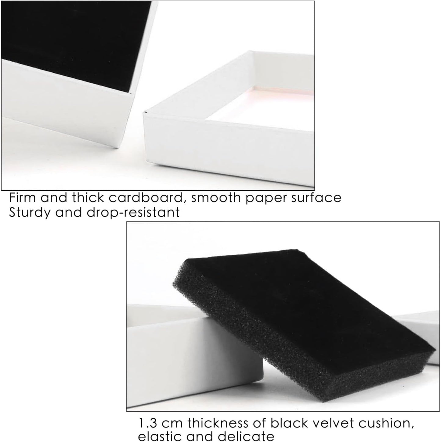 Gift Box Necklace Earring Ring Box Gift Box,12 Pieces Square Cardboard Jewelry Gift Boxes,Cotton Filled Cardboard Paper Jewelry Box Gift Case (3.5x3.5x1.25 Inches) (White)