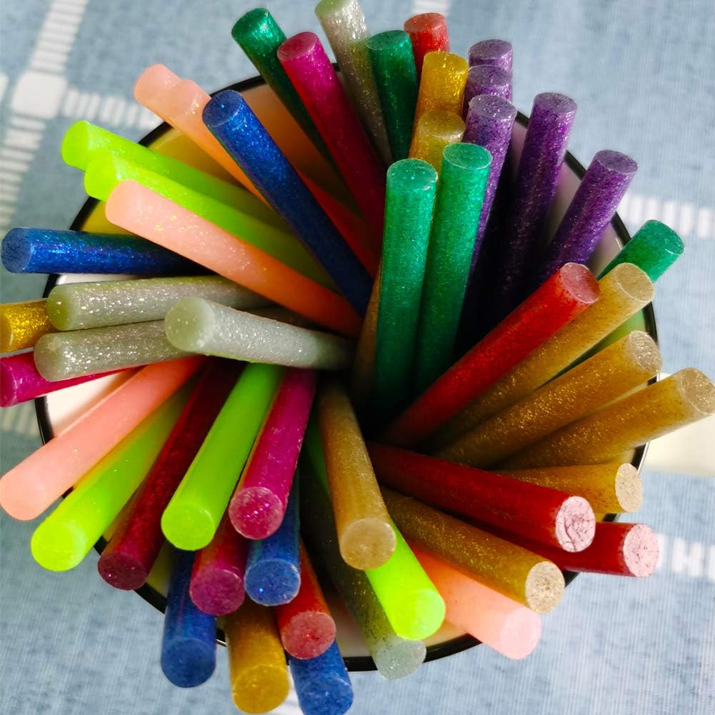 Glitter Hot Glue Sticks for Hot Glue Gun 14 Colors 84 Pack Bulk Colored Glitter Glue Stick for Mini Glue Gun Sticks 7mm 100mm Mini Glue Sticks for DIY Art Craft Repair Colored Hot Glue Gun Sticks