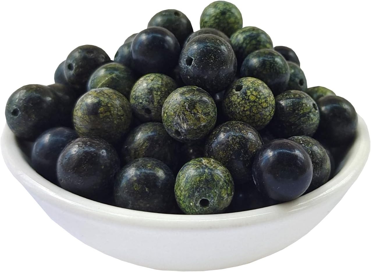 Stone Beads 10mm 60pcs Curbstone Jasper Beads Round Loose Gemstones Beads for Bracelet Necklace Jewelry Making (10mm, 61008 Curbstone Jasper)