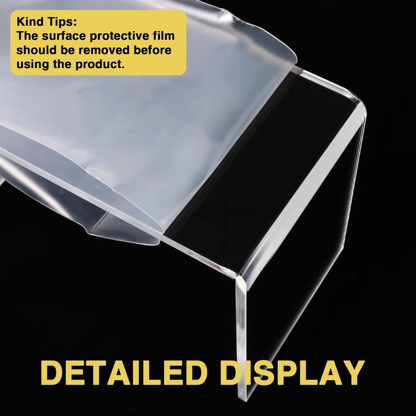 10 Pcs Acrylic Display Risers, 2 Sets Small Size Acrylic Risers Display Stands, 0.15" Thick Clear Shelf Riser, Risers Display Stands for Dessert, Candy, Figure, Perfume, Jewelry Showcase