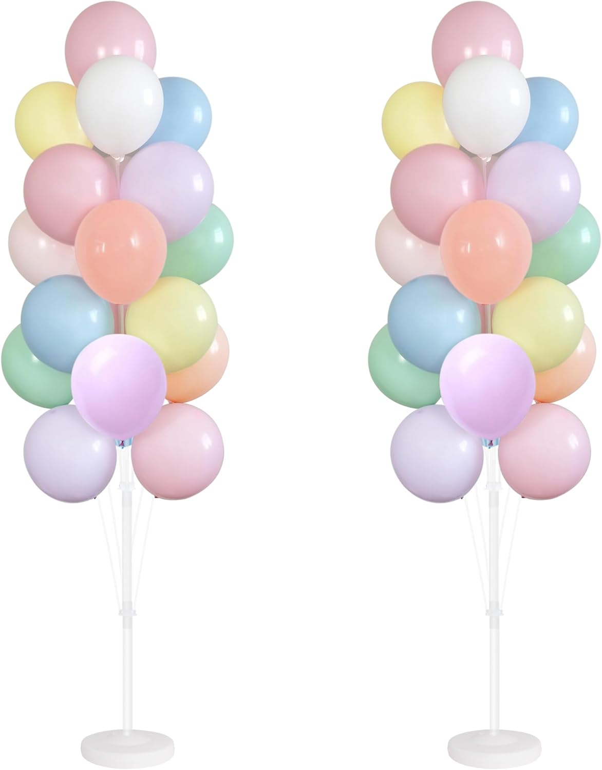 Balloon Column Kit Set of 2 With Balloons Included - Balloon Stand with Base, and Pole,Balloon Tower Backdrop Decoration for Wedding, Baby Shower,Graduation,Birthday Party,Bachelorette