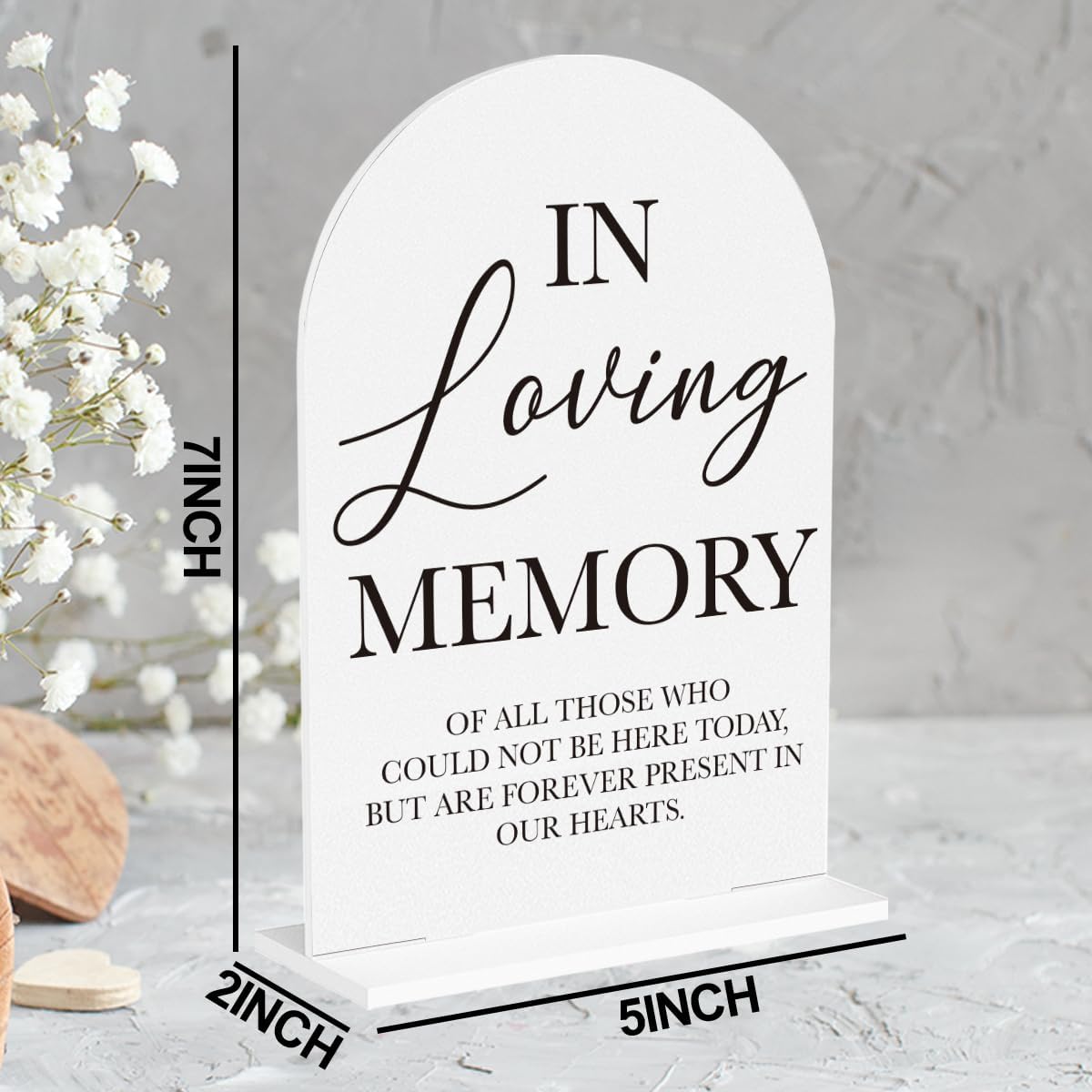 In Loving Memory Wedding Sign, Wedding Engagement Bridal Shower Reception Event Party Table Desk Acrylic Decor