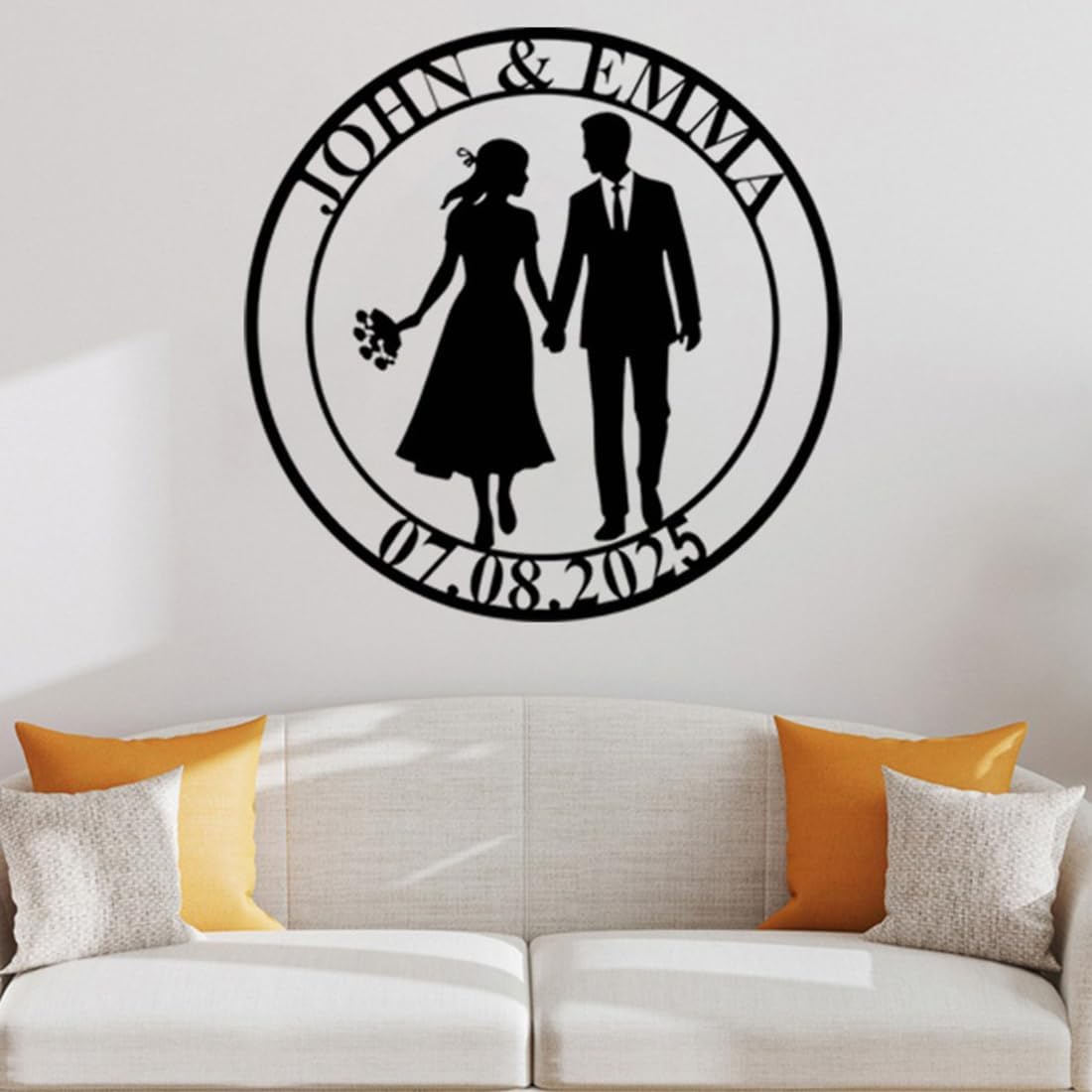 NAZENTI Personalized Metal Sign Gift, Wedding Gift, Family Name Sign, Outdoor Name, Anniversary, Home Decor, Front Door