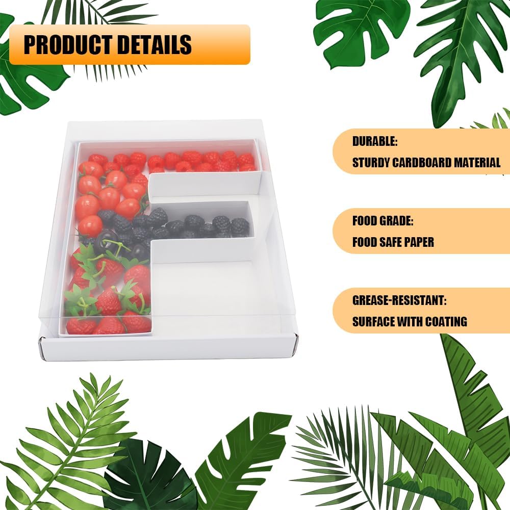 12" Fillable Cardboard Letter Charcuterie Gift Cupcake Box With Cover Sweets Packaging (F)