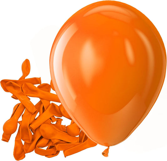 Bezente Orange Balloons Latex Party Balloons - 150 Pack 5 inch Matte Small Orange Helium Balloons for Birthday Wedding Bridal Shower Halloween Party Decorations