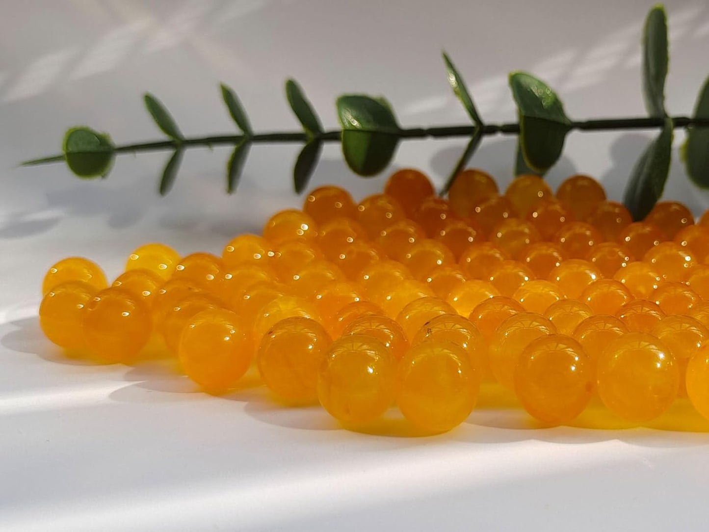 Stone Beads 6mm 140pcs Yellow Chalcedony Beads Round Loose Gemstones Beads for Bracelet Necklace Jewelry Making (6mm, 60632 Yellow Chalcedony)