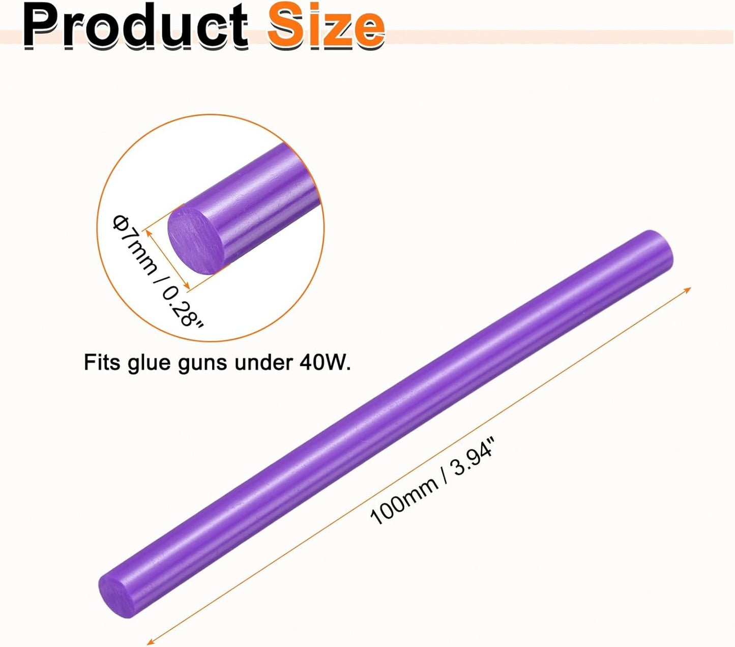 HARFINGTON 10pcs Hot Glue Sticks 0.28" Dia x 3.94" Long EVA Mini Hot Melt Adhesive Glue Stick for Hot Melt Gun Wood Plastic Glass Flowers Fabrics Foam, Purple