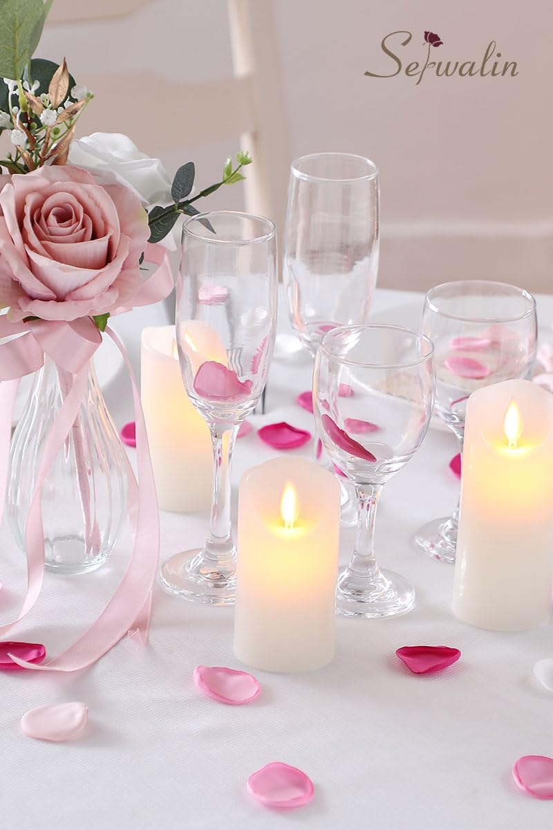 Serwalin 300Pcs Silk Rose Petals Fuschia Flower Petals for Wedding Petals Flower Girl Petals for Christmas Aisle Flower Girl Basket Runner Bridal Shower Table Decor (4 Color Mixes)