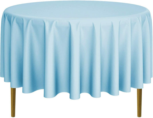 Lann's Linens - 10 Premium 90" Round Tablecloths for Wedding/Banquet/Restaurant - Polyester Fabric Table Cloths - Baby Blue