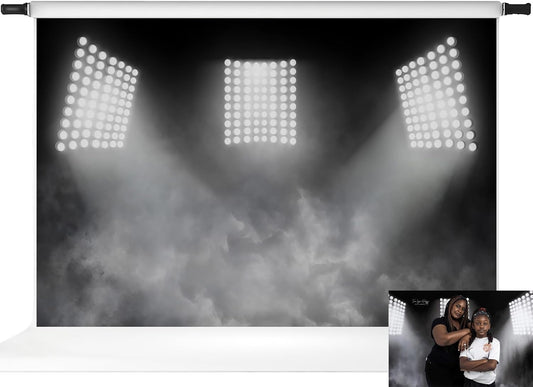 Kate 10x6.5ft Sports Stadium Photography Background Artistic Backdrop for Portrait Smoky Grey Spotlight Photo Background