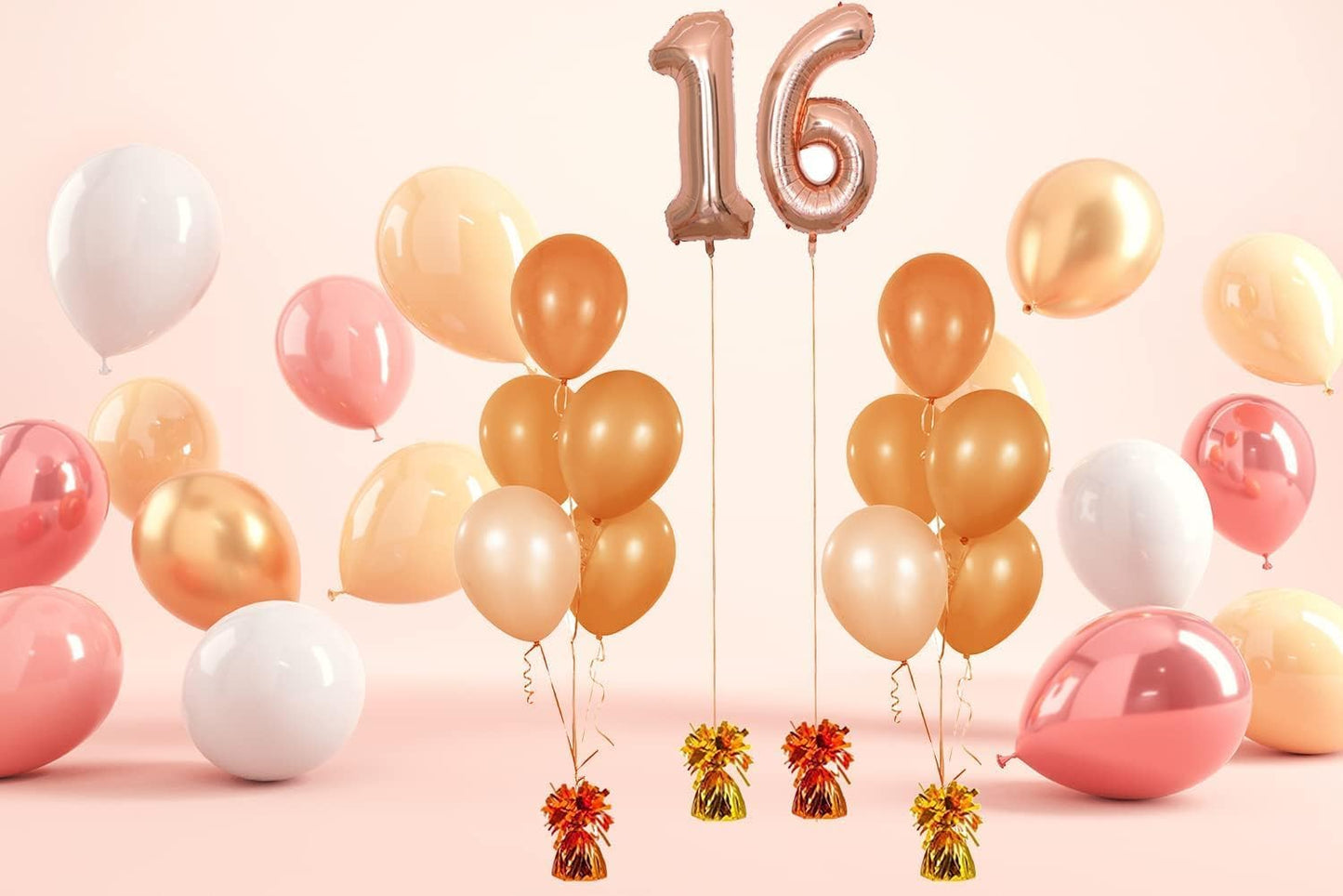 Metallic Balloon Weights, Birthday Party Favors, Novelty and Gag Gifts, 5.5" Inches, 6-Pack (Orange)