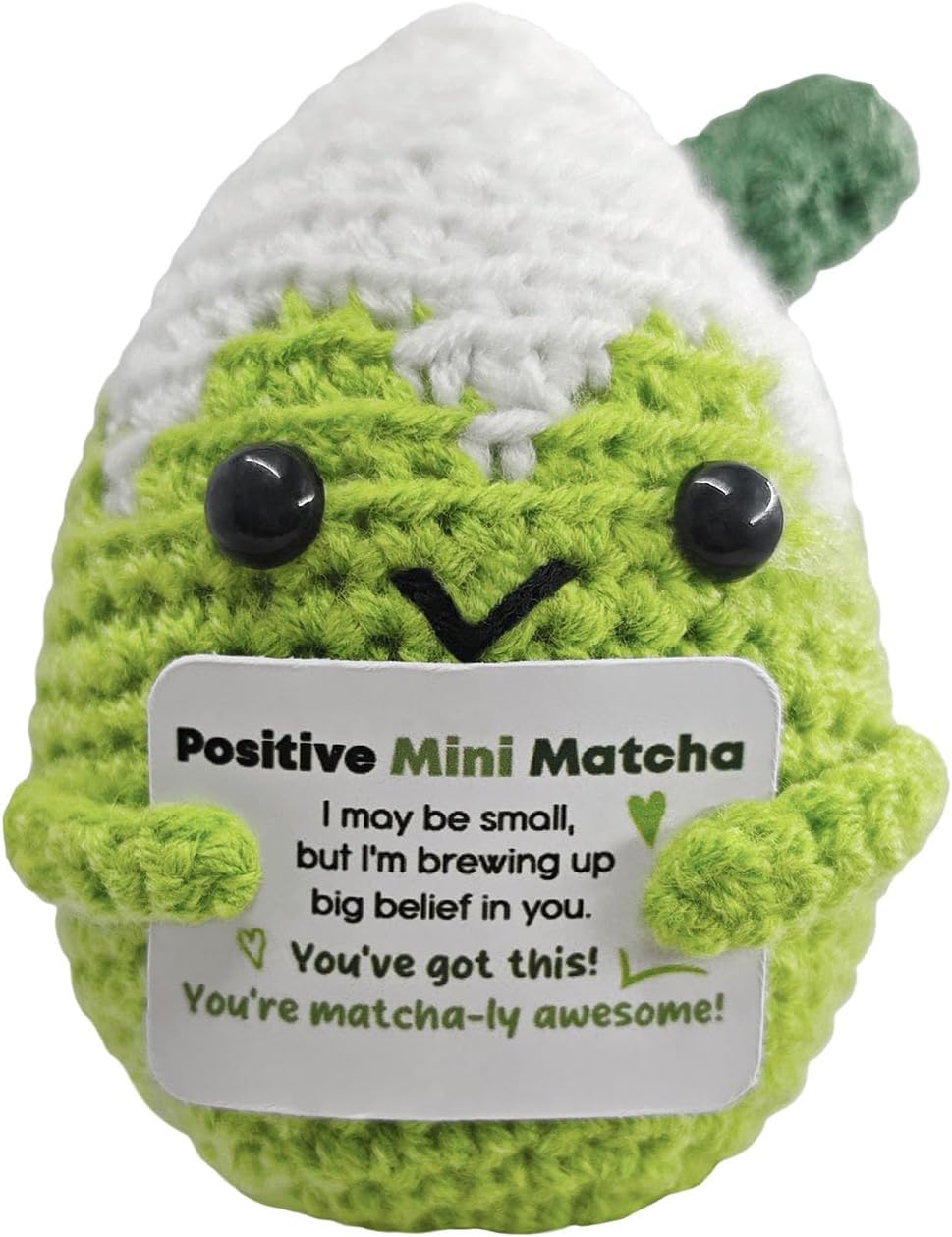Handmade Matcha Companion Crochet Gift - Motivational Present for Her,Colleague,Friends,Matcha Loverv,Cheerful Holiday or Birthday Keepsake
