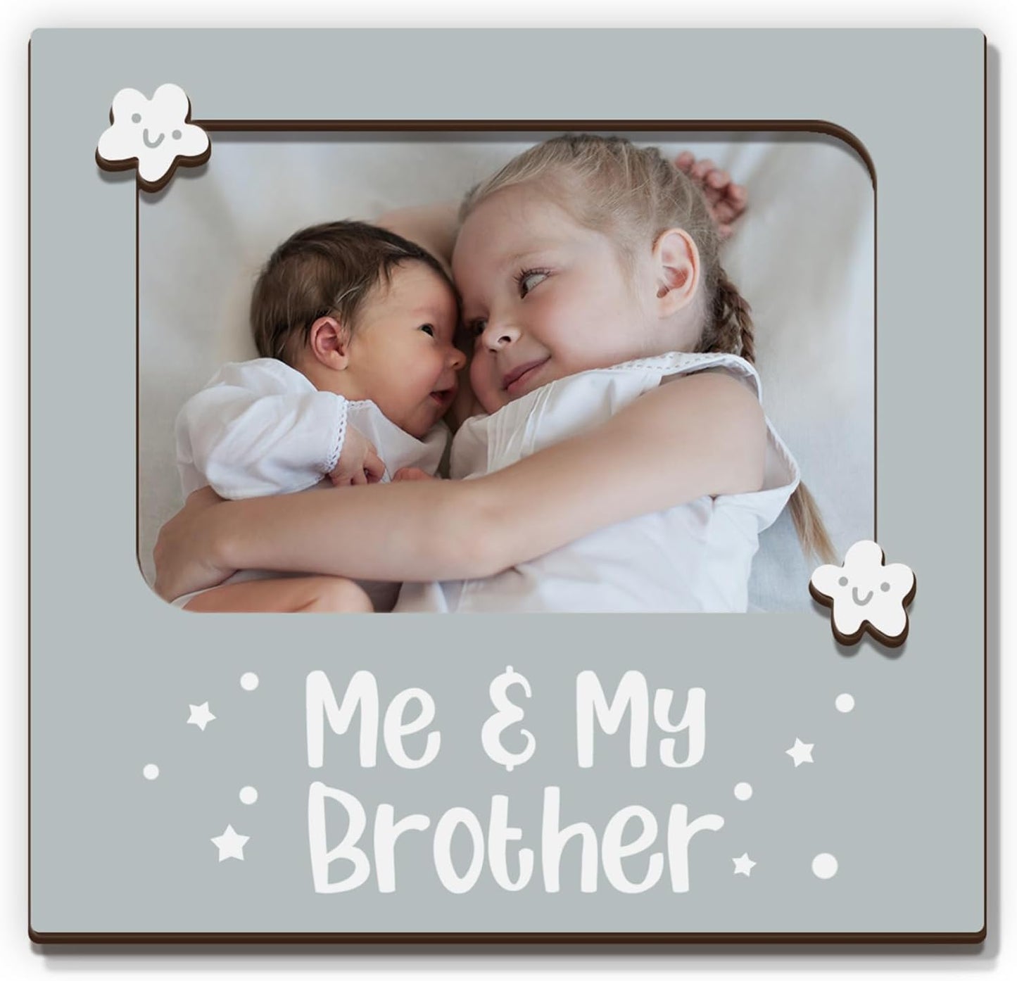 Magnetic Picture Frames - ME & MY BROTHER - Christmas Gift Birthday Gift for Big Sister, Big Brother - Unique Magnet Photo Frame For Siblings - Magnetic Frames for Refrigerator, Locker & More