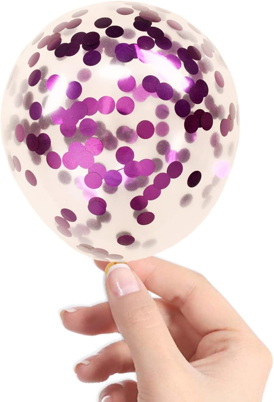 Purple Confetti Balloons, 40 Pcs 5 Inch Clear Balloons with Confetti Inside for Birthday Party Graduation Engagement Cake Topper Decor Bridal Shower Baby Shower Decoration Supplies