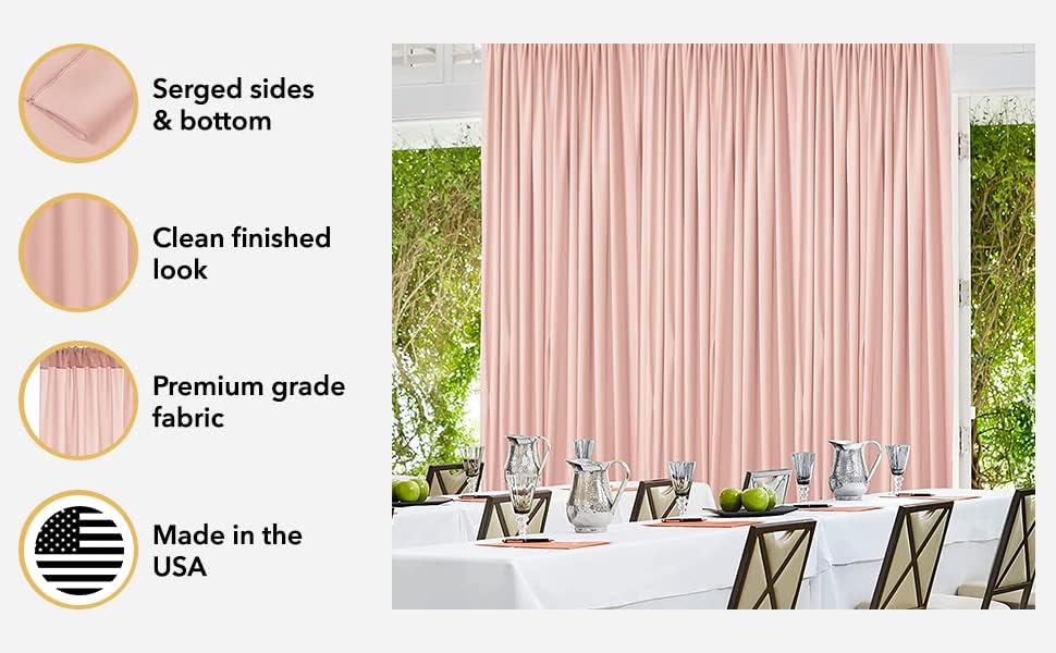 AK TRADING CO. 10 feet x 8 feet IFR Polyester Backdrop Drapes Curtains Panels with Rod Pockets - Wedding Ceremony Party Home Window Decorations - Silver