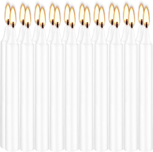 Set of 20 White Spell & Chime – Premium Mini Taper Candles for Rituals, Prayer, Birthdays, Meditation, Altar - 4 Inch Tall, Unscented (White)