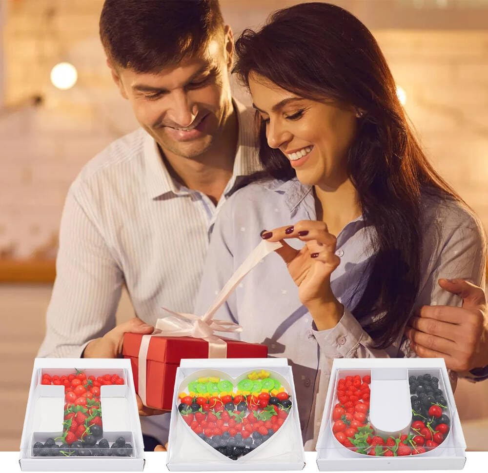 12" Fillable Cardboard Letter Charcuterie Gift Cupcake Box With Cover Sweets Packaging (U)