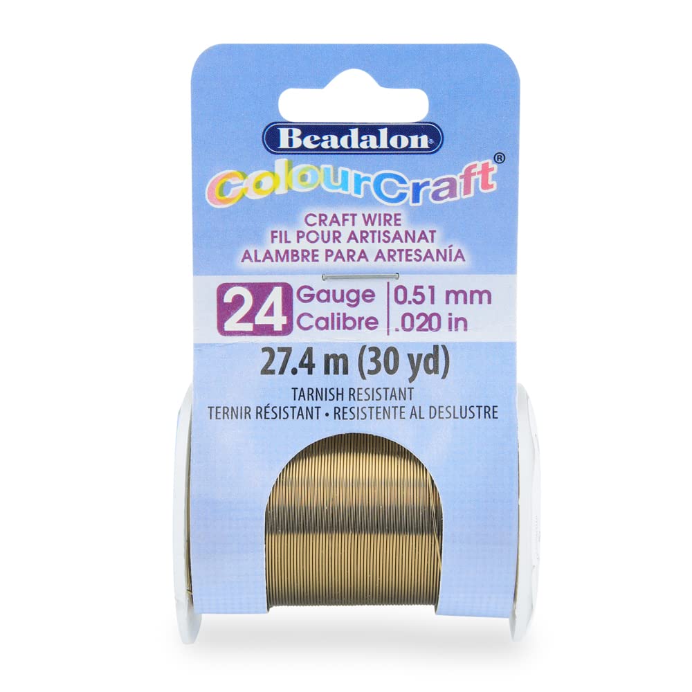 Beadalon ColourCraft Wire, 24 Gauge, Vintage Bronze Color, 30 yd Spool