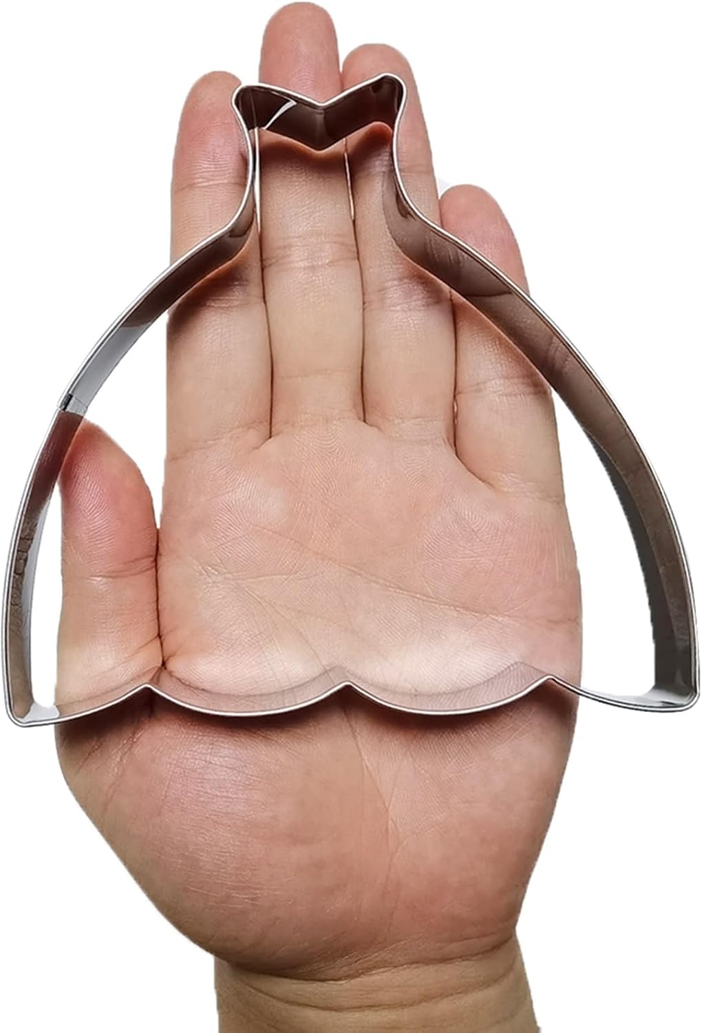 Large Size Dress Shaped Cookie Cutter, Stainless Steel Strapless Princess Party Wedding Dress Cookie Cutter, 4.6 Inches