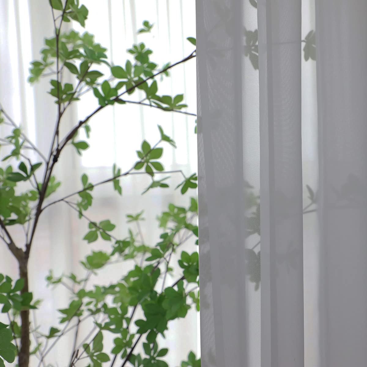 Window Gray Sheer Curtains 108 Inches Long 2 Panels Sheer Curtain Basic Rod Pocket Panel for Bedroom Children Living Room Yard Kitchen (Gray, 52" W x 108" L | 2 pcs)