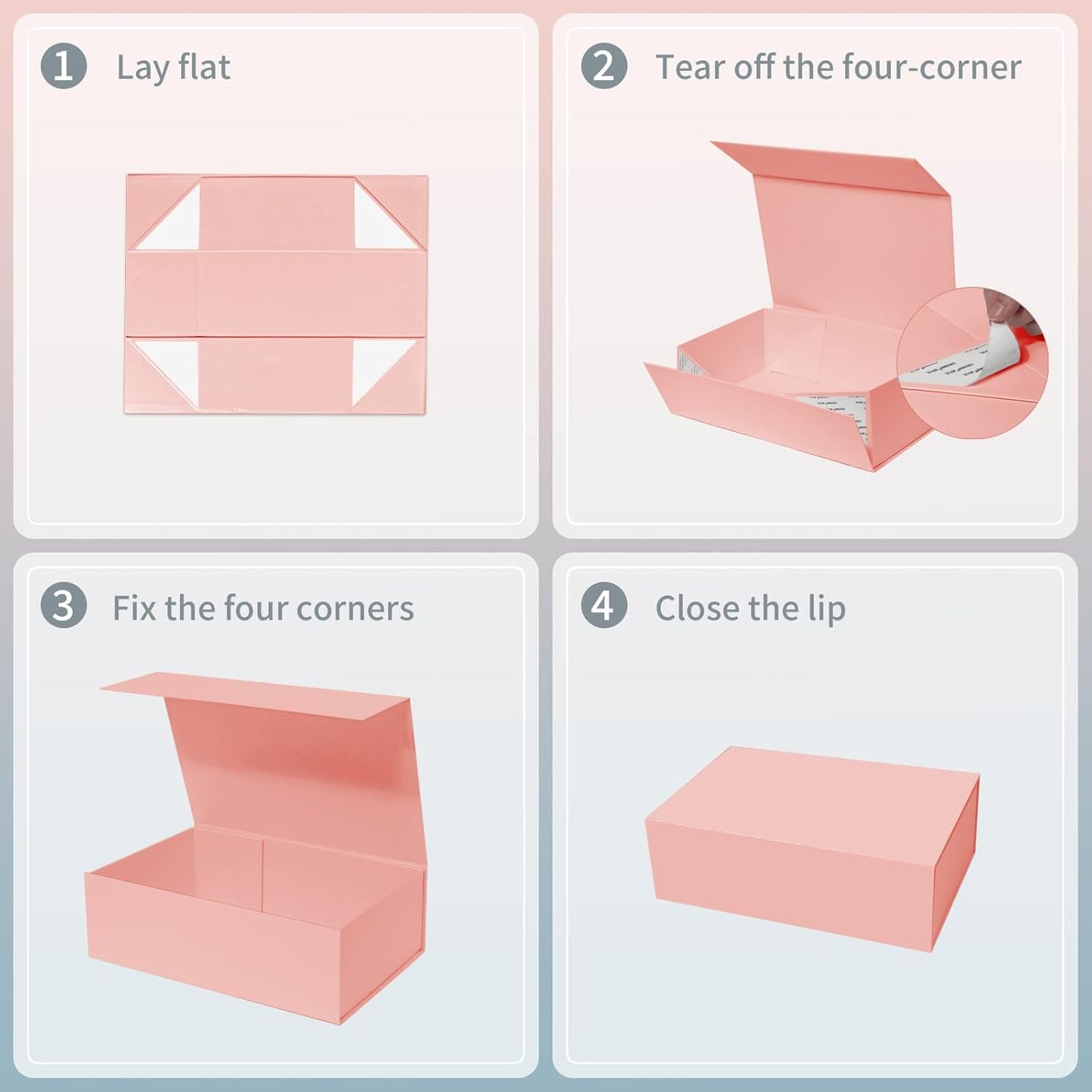 Rinrda Large Pink Gift Box,13.75"x9"x4.5", Gift Boxes with Magnetic Lids for Presents Closure Gift Packing for Birthday,Christmas, Halloween,Wedding,Bridal Gifts,Mother's Day Gift Packging