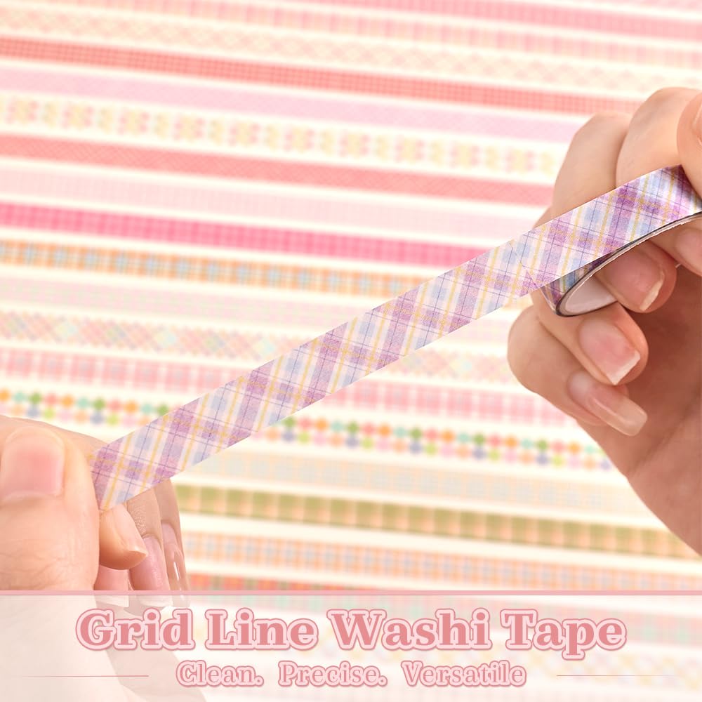60 Rolls Cross line Theme Washi Tape Set, Writable Decorative Tapes for Scrapbooking, Bible Journaling, Bullet Journaling, 0.39"x79" per Roll