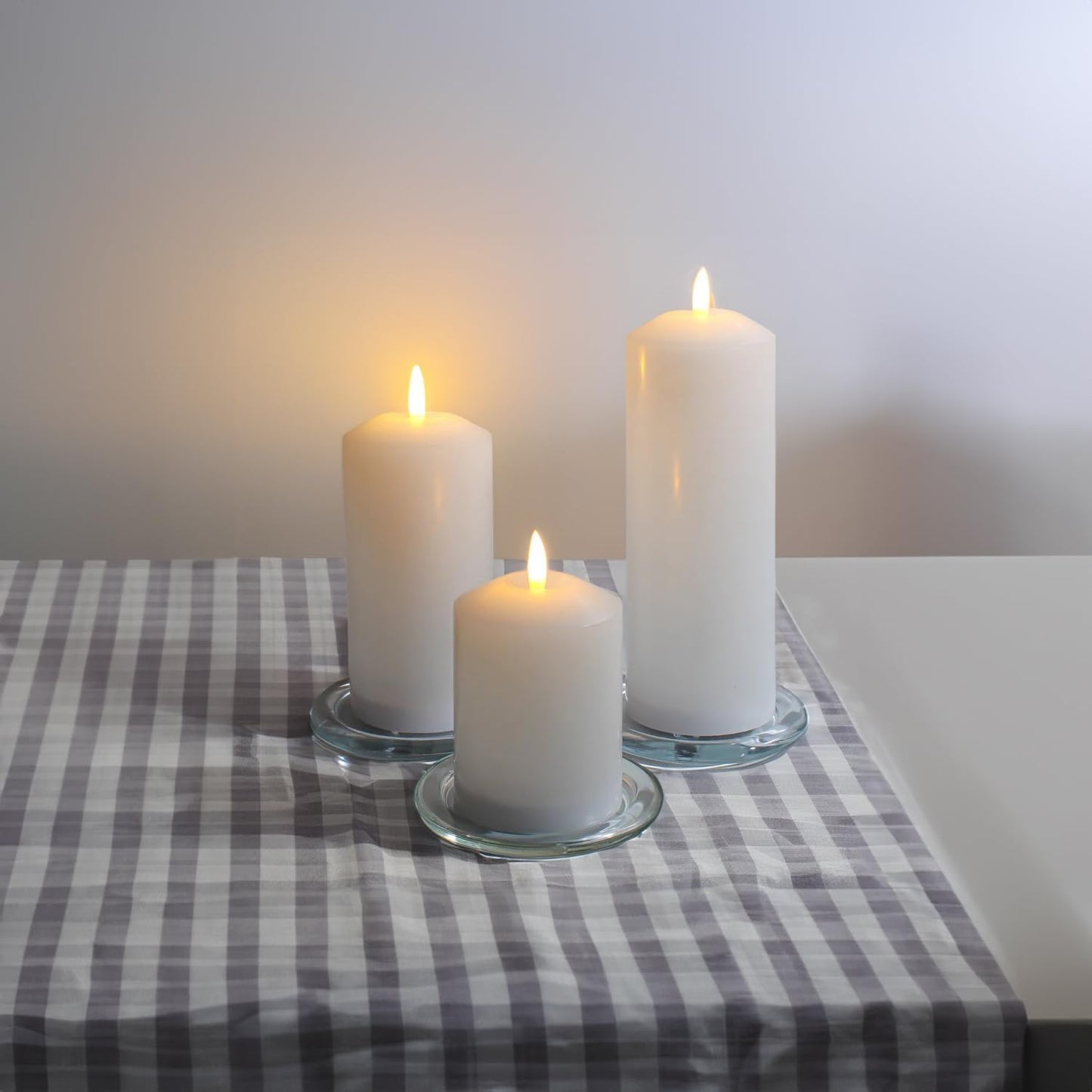 WGV Tea Light Votive Candle Holder Plate 4" W, Clear Flat Plate Glass, Small Home Accent Decor, 24 Pc