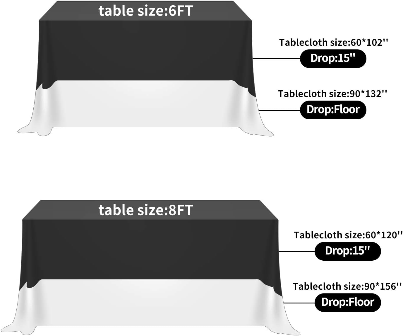 Fokitut 6 Pack Waterproof Rectangle Tablecloth, 60x102 Inch, Stain Resistant and Wrinkle Polyester Table Cloth, Fabric Table Cover for Kitchen Dining, Wedding, Party, Holiday Dinner-Ivory