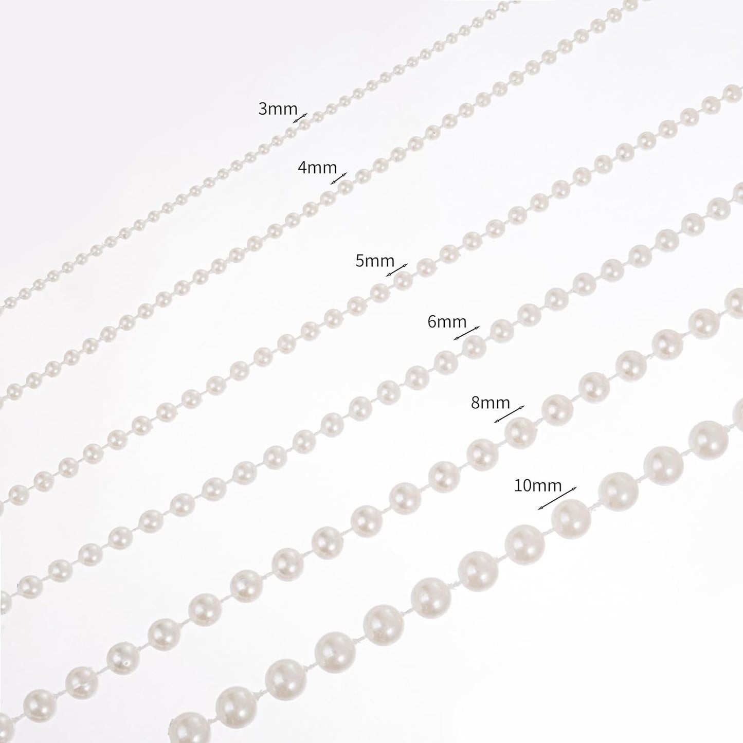 6mm Crafts Faux Pearl Beads Garland Pearl Bead Roll Strand of Pearls to Decorate Floral Centerpieces Wedding Party Favor Christmas Tree(82Feet Ivory)