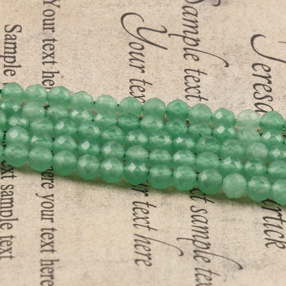 Song Xi 90pcs 4mm Natural Green Aventurine Gemstone Beads Faceted Round Loose Stone Beads for Jewelry Making