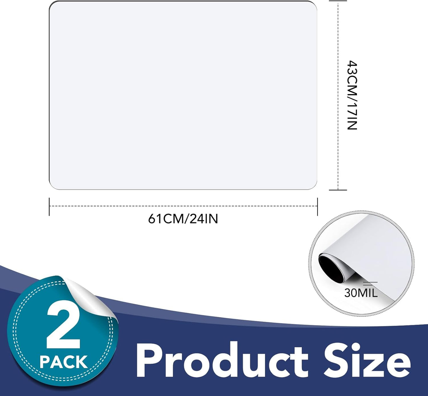 DIYMAG 2Pcs Blank Car Magnets,24x17 Inch Car Door Magnets Set Signs Rounded Corners Flexible Magnetic Bumper Sticker to Advertise Cover Logo Prevent Cars Scratches Dents