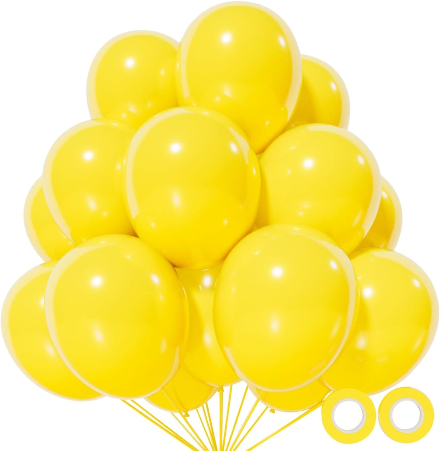 110pcs Yellow Balloons 12 Inch,Yellow Latex Balloons for Birthday Party Baby Shower Wedding(with 2 Ribbons).