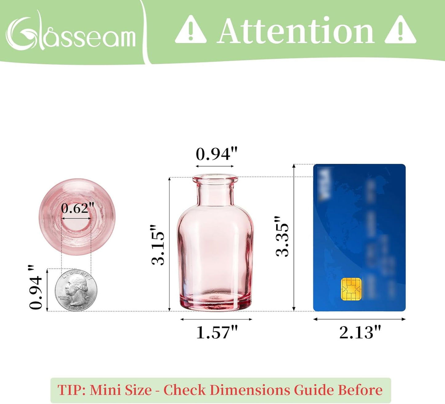 Glasseam Mini Bud Vases for Centerpieces: Colored Small Flower Vase Set of 20 Cute Tiny Glass Vases for Flowers Modern Decorative Wedding Table Centerpiece for Dining Room Decoration