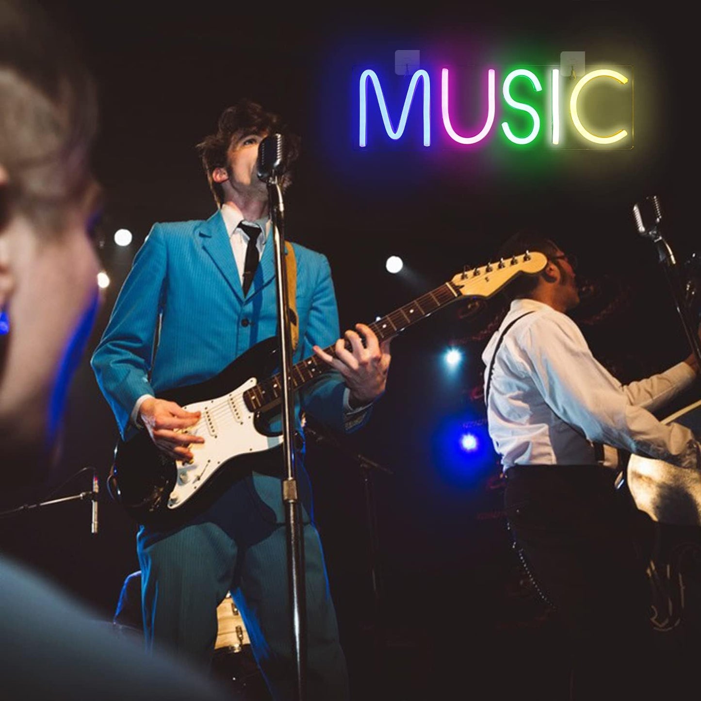 Lucunstar Music Neon Light,Neon Sign for Wall Decor Colorful Letters Neon Lights Sign Music Word LED Neon for Bedroom Game Room Club Bar Party Decoration,Game Room Decor,Room Decor