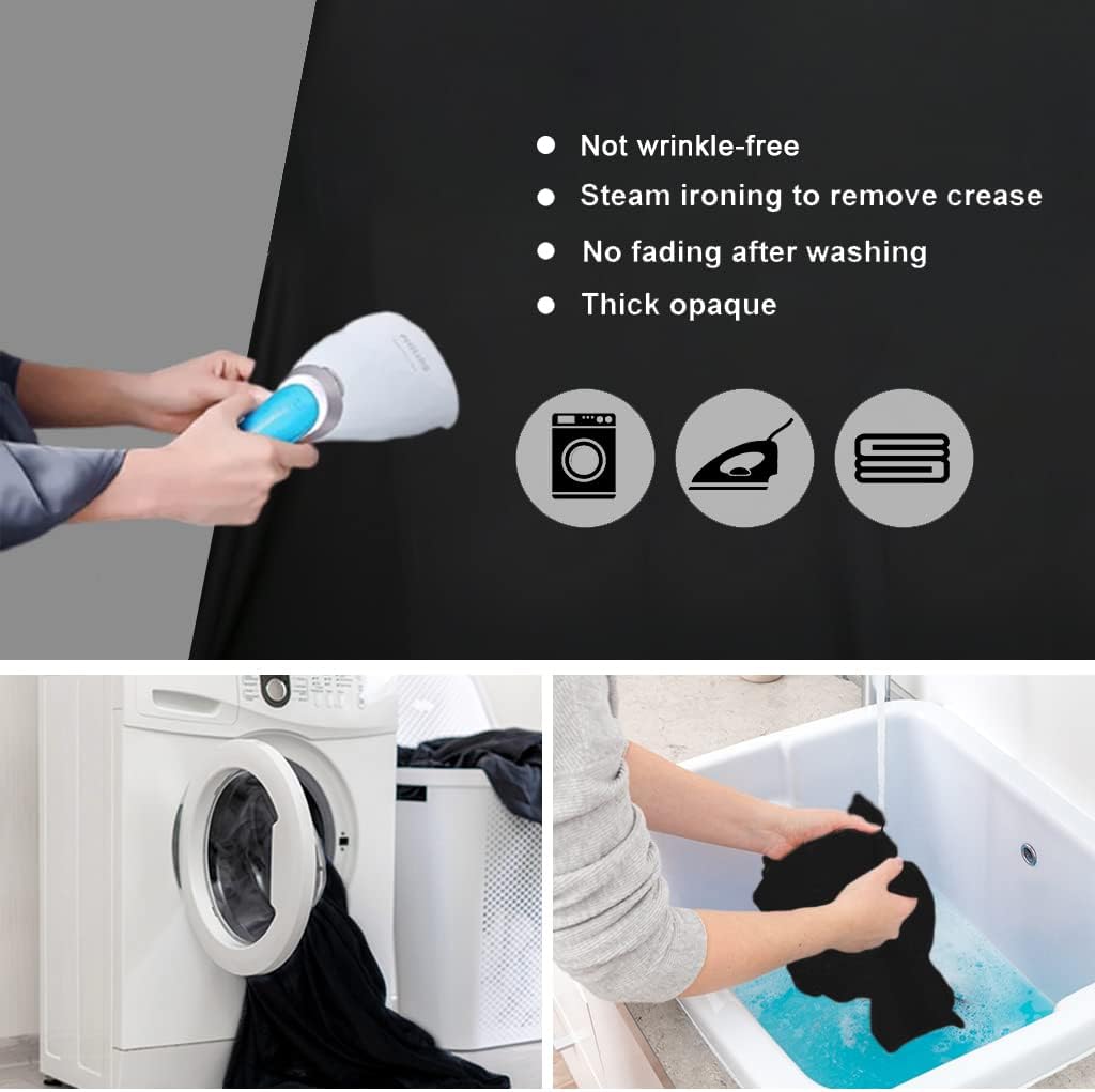 10X12ft Black Backdrop, LCUIRC Photo Backdrop Curtain Polyester Background for Portraits Pet Photoshoot and Birthday Party Halloween Decoration