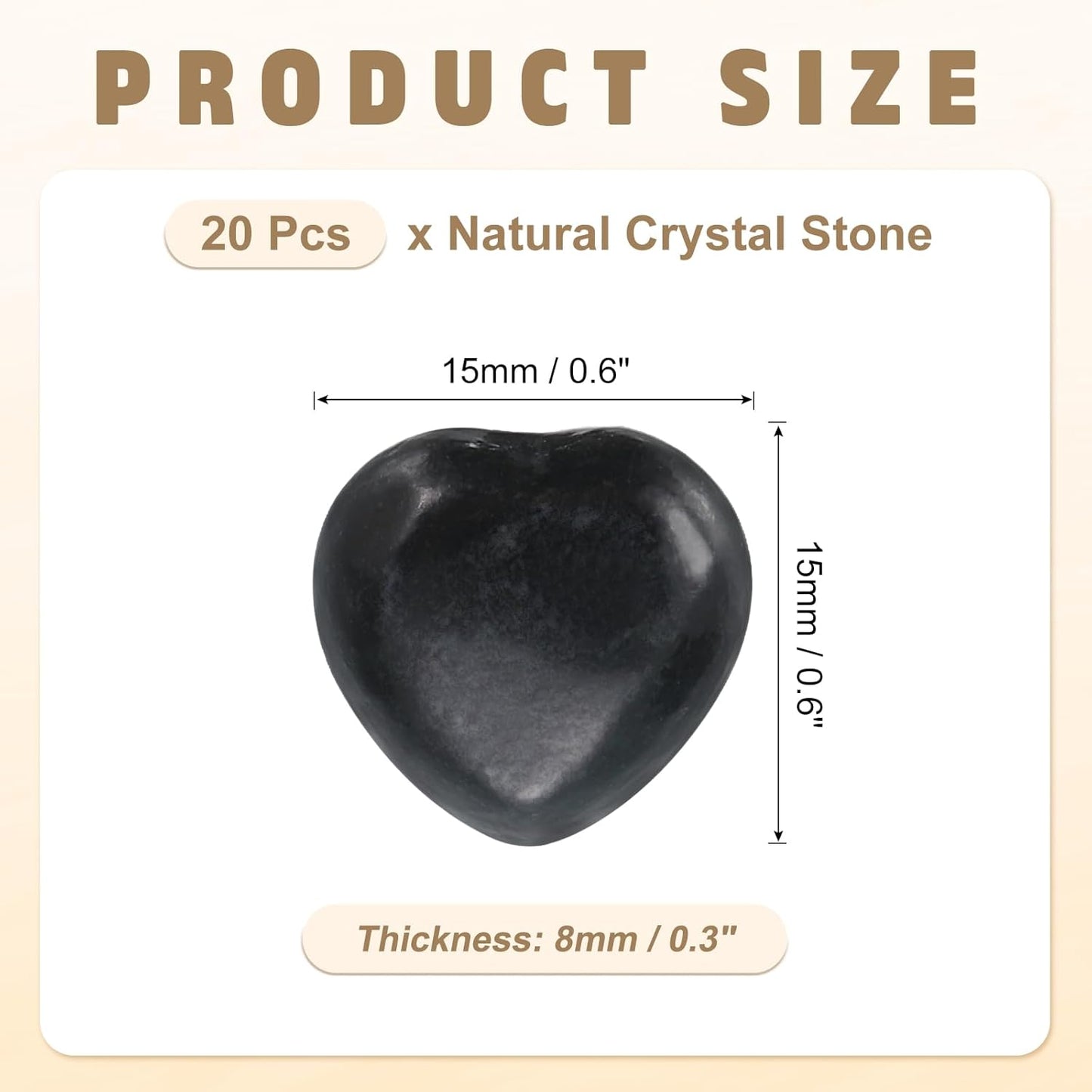 PATIKIL 20 Pcs Natural Heart Shaped Crystal Stone, 0.6 Inch Mini Polished Love Gemstone Crystal, Pocket Rock Engraved Worry Stones for Women Gifts Meditation, Black Green