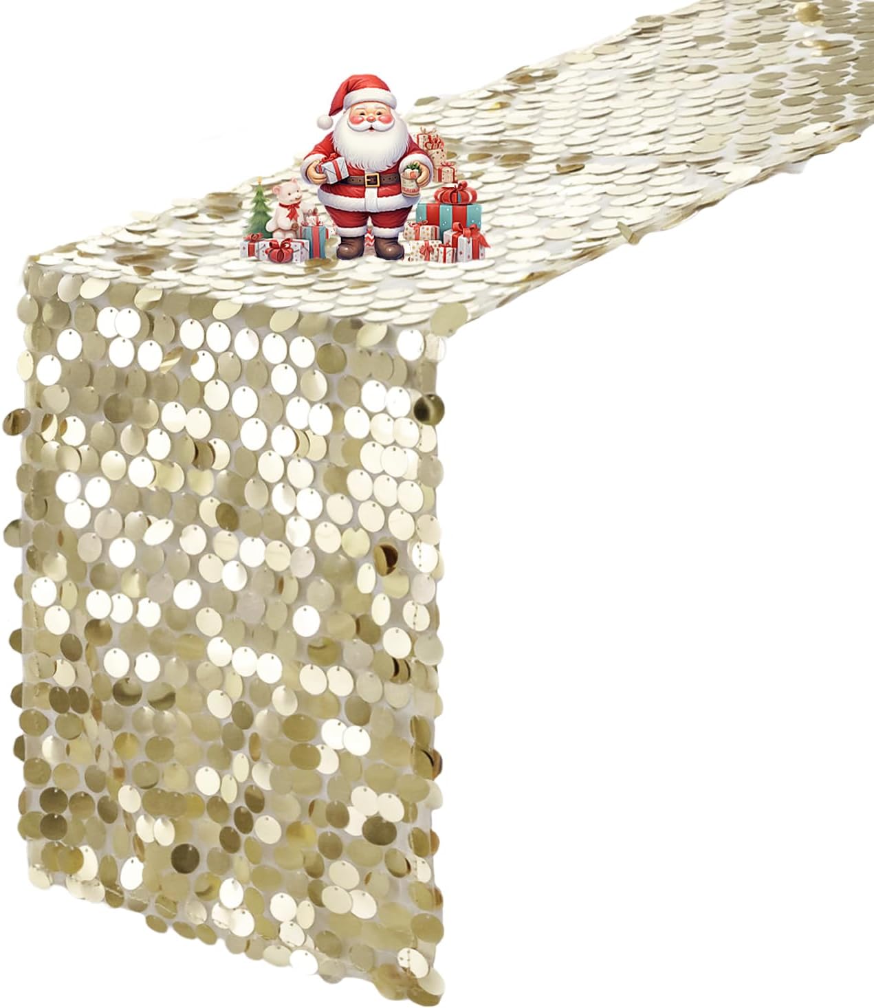 VHH Sequin Table Runner 12 x 108 inches Champagne Table Runner, Glitter Runner for Party Wedding Birthday, Party Spring Easter Rustic, Birthday Supplies Decorations (1 Pack).