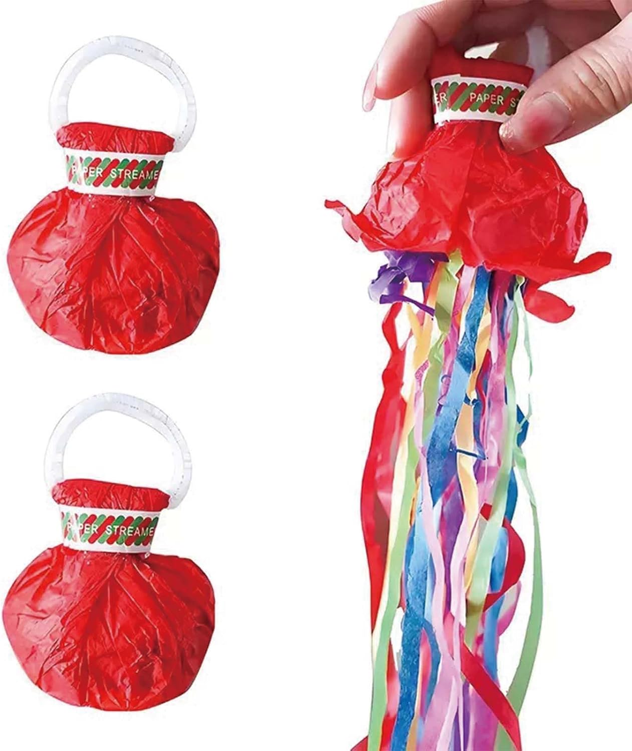 Mess-Free Streamer Poppers for Weddings & Birthdays! Reusable Confetti Alternative, Instant Celebration with Colorful Streamers. Easy Cleanup Party Poppers - Biodegradable Decor!