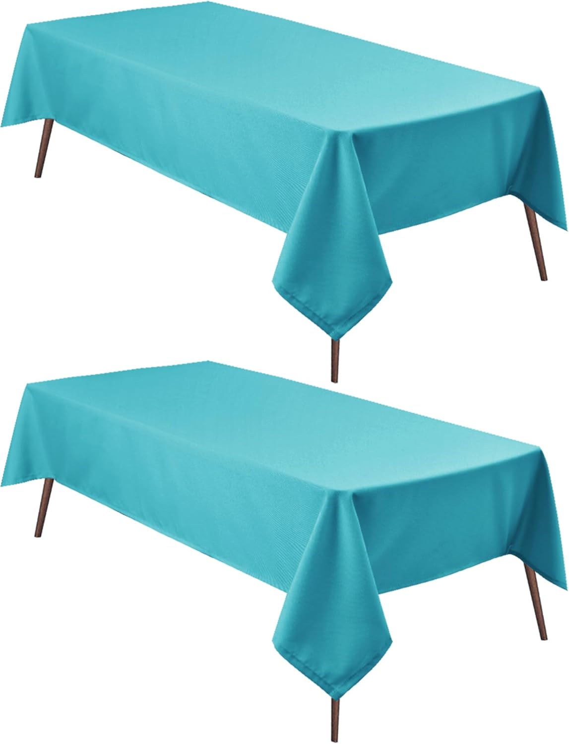 Hiasan 2 Pieces Turquoise Square Tablecloth - Water Resistant and Spillproof Dining Room Washable Fabric Table Cloth for Dining Room, Polyester, 30 x 30 Inch